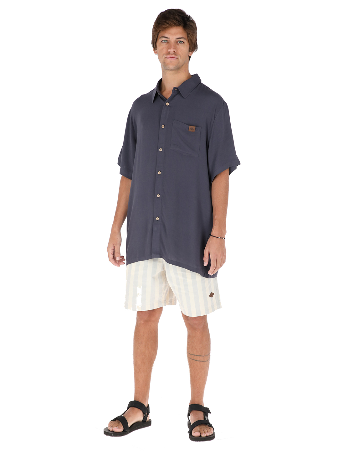 GUAYABERA PETEROA GRIS OSCURO HOMBRE - 2