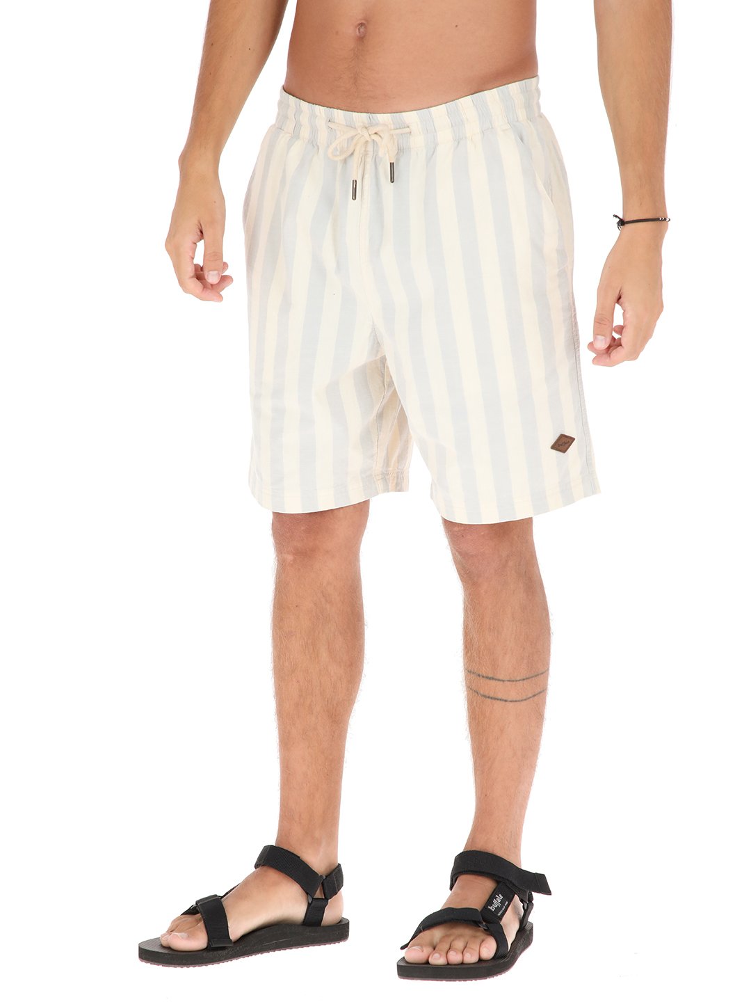 SHORT ALGODÓN HOMBRE BUFFALO GRIS LLAIMA LINEAS - 1