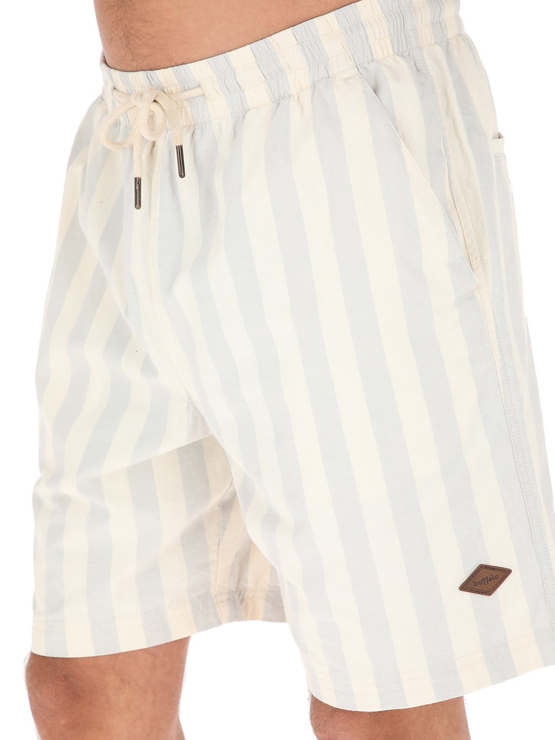 SHORT ALGODÓN HOMBRE BUFFALO GRIS LLAIMA LINEAS - 4