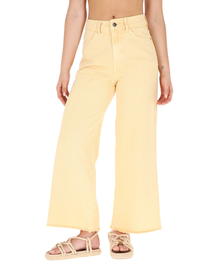 PANTALON JEANS ALGODÓN MUJER BUFFALO AMARILLO TOROMIRO - 1