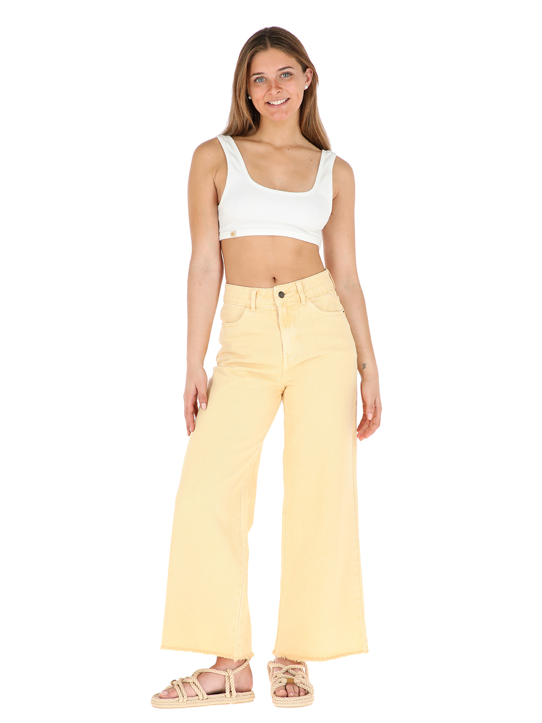 PANTALON JEANS ALGODÓN MUJER BUFFALO AMARILLO TOROMIRO - 2