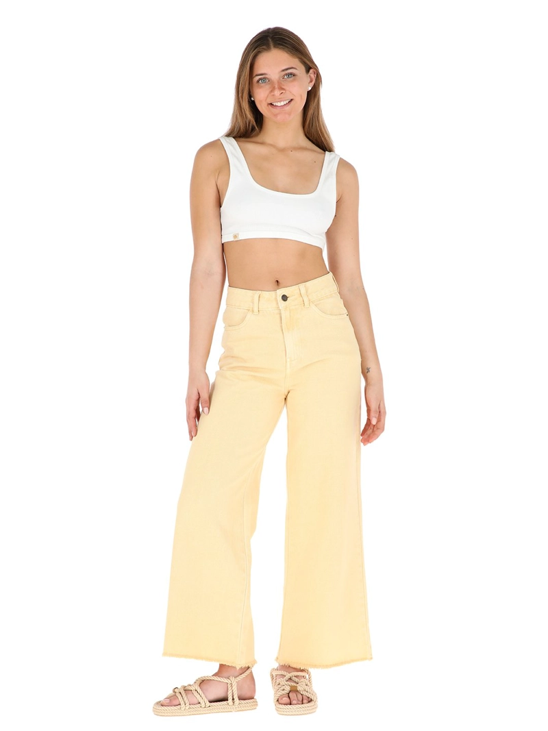 PANTALON JEANS ALGODÓN MUJER BUFFALO AMARILLO TOROMIRO - 2