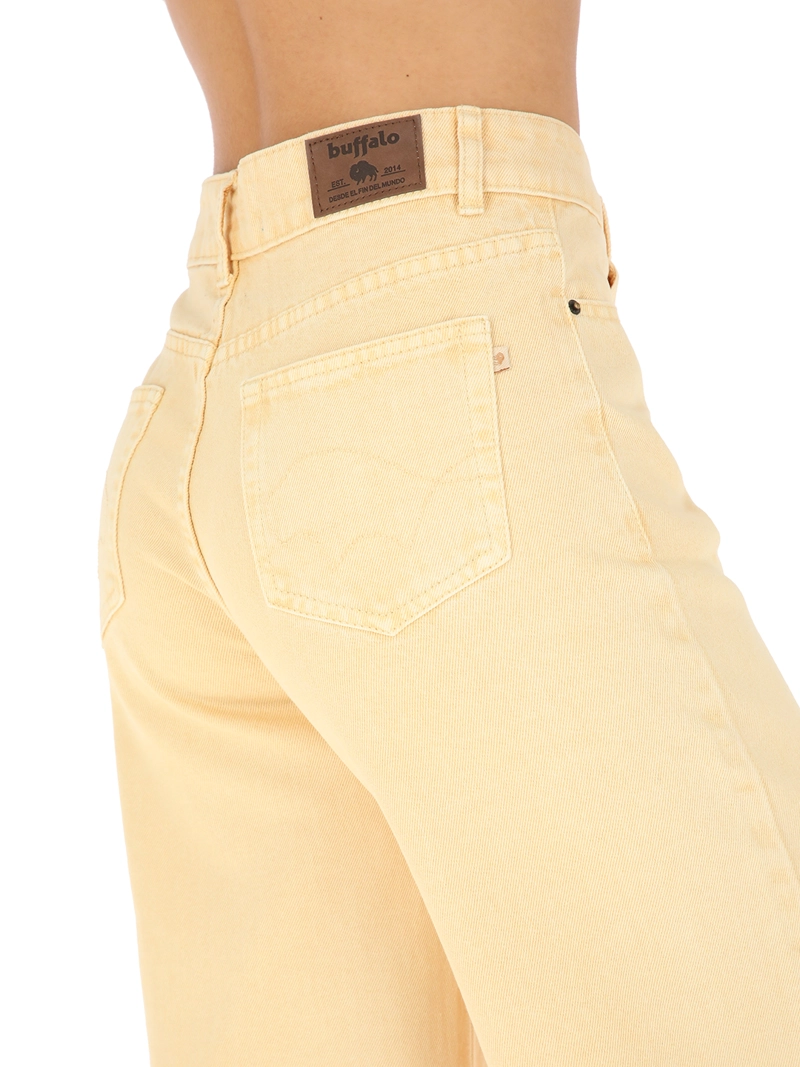 PANTALON JEANS ALGODÓN MUJER BUFFALO AMARILLO TOROMIRO - 4