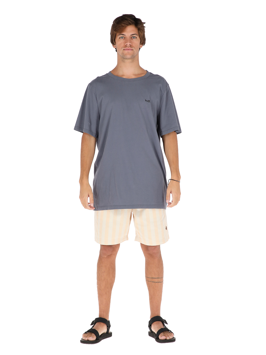 SHORT ALGODÓN HOMBRE BUFFALO NARANJO LLAIMA LINEAS - 2