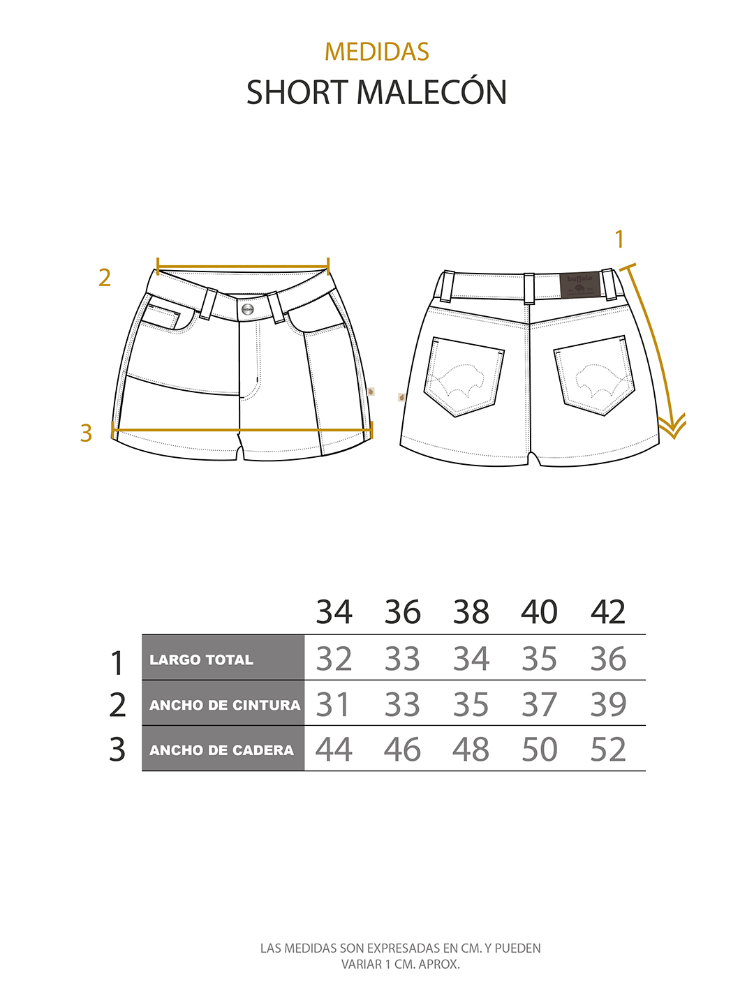 SHORT MUJER BUFFALO CELESTE MALECON - 5