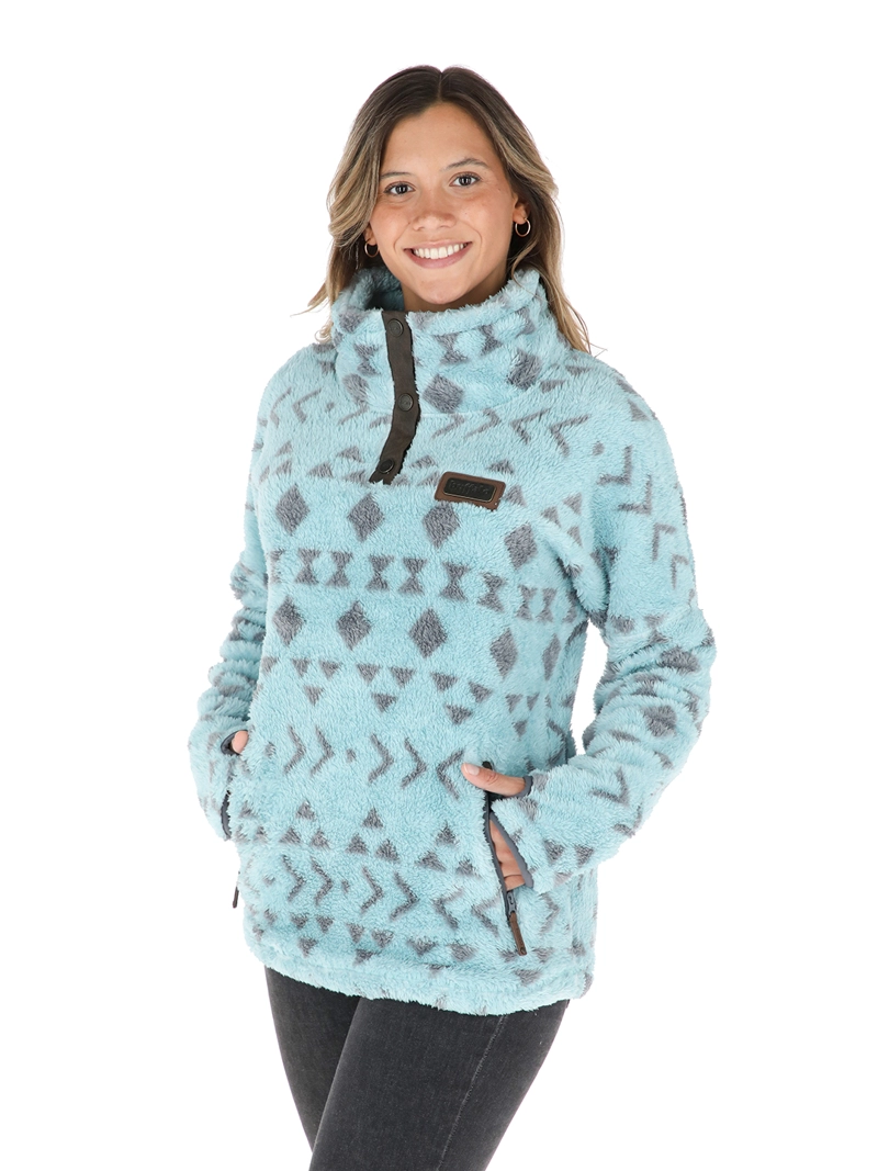 CHAQUETA NOMADA I2 PRINT CELESTE MUJER BUFFALO - 1