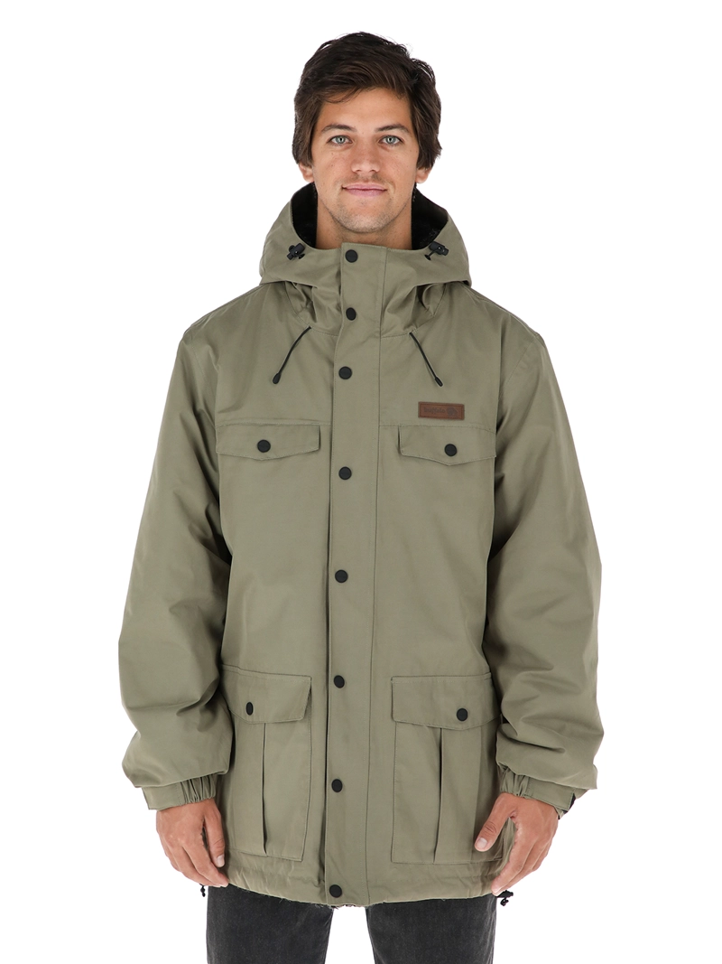 CHAQUETA IMPERMEABLE REVERSIBLE TEPU VERDE - NEGRO JASPEADO HOMBRE BUFFALO - 1