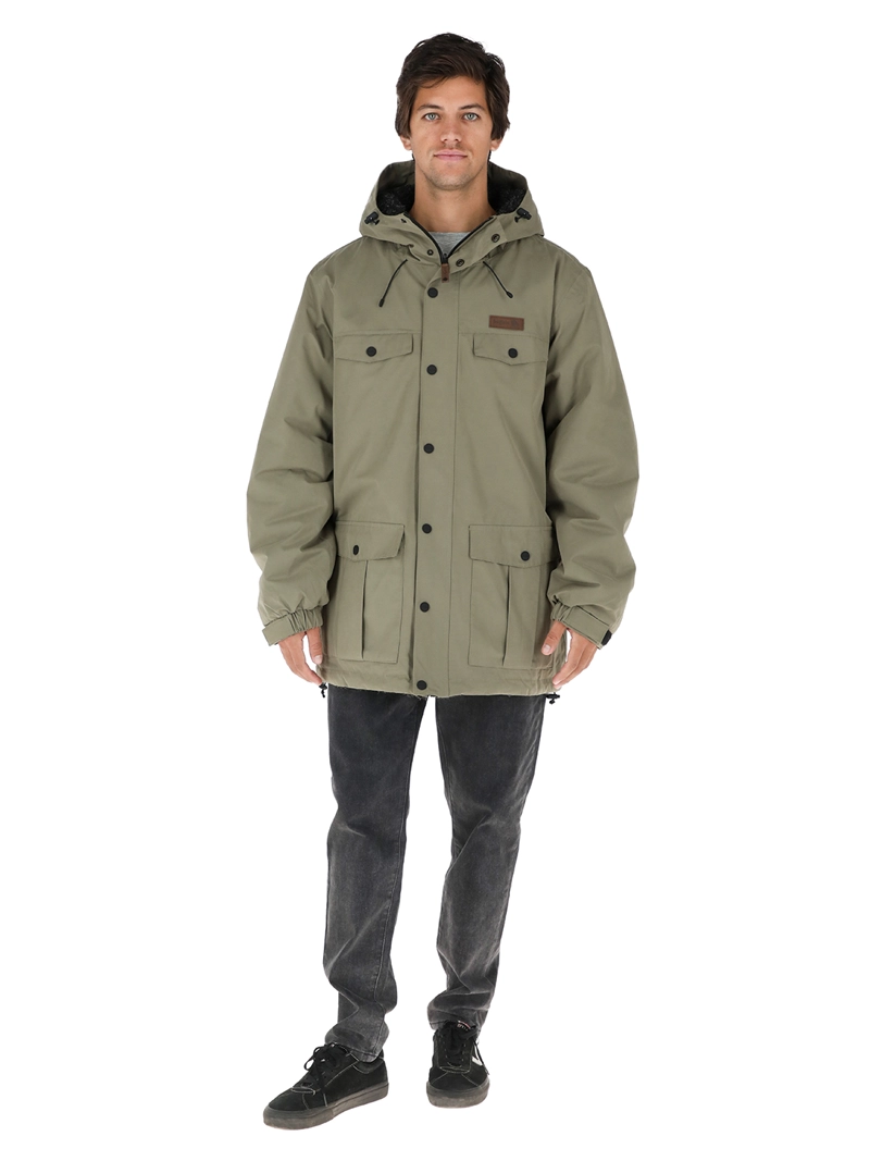 CHAQUETA IMPERMEABLE REVERSIBLE TEPU VERDE - NEGRO JASPEADO HOMBRE BUFFALO - 2
