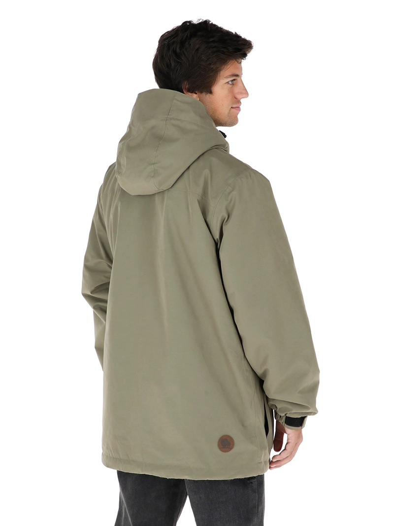 CHAQUETA IMPERMEABLE REVERSIBLE TEPU VERDE - NEGRO JASPEADO HOMBRE BUFFALO - 3