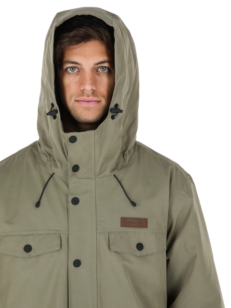 CHAQUETA IMPERMEABLE REVERSIBLE TEPU VERDE - NEGRO JASPEADO HOMBRE BUFFALO - 4