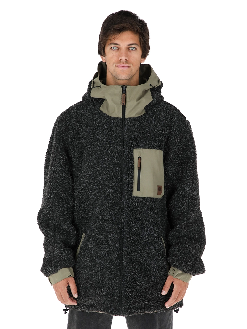 CHAQUETA IMPERMEABLE REVERSIBLE TEPU VERDE - NEGRO JASPEADO HOMBRE BUFFALO - 5