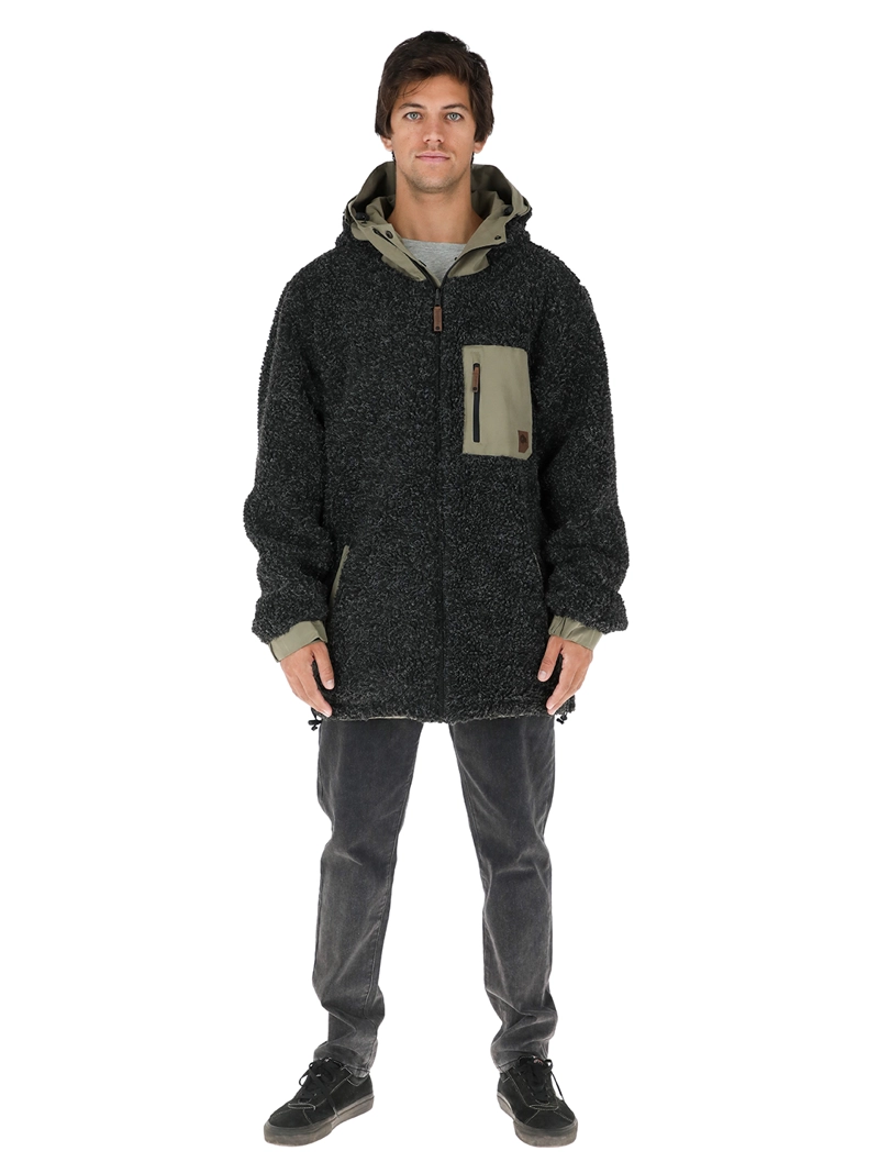 CHAQUETA IMPERMEABLE REVERSIBLE TEPU VERDE - NEGRO JASPEADO HOMBRE BUFFALO - 6