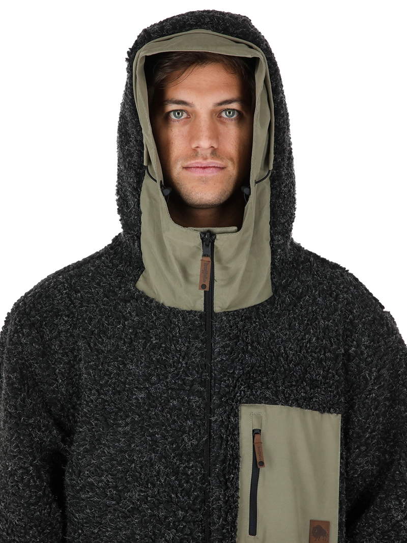 CHAQUETA IMPERMEABLE REVERSIBLE TEPU VERDE - NEGRO JASPEADO HOMBRE BUFFALO - 8