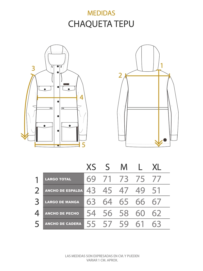 CHAQUETA IMPERMEABLE REVERSIBLE TEPU MOSTAZA - NEGRO JASPEADO MUJER BUFFALO - 9