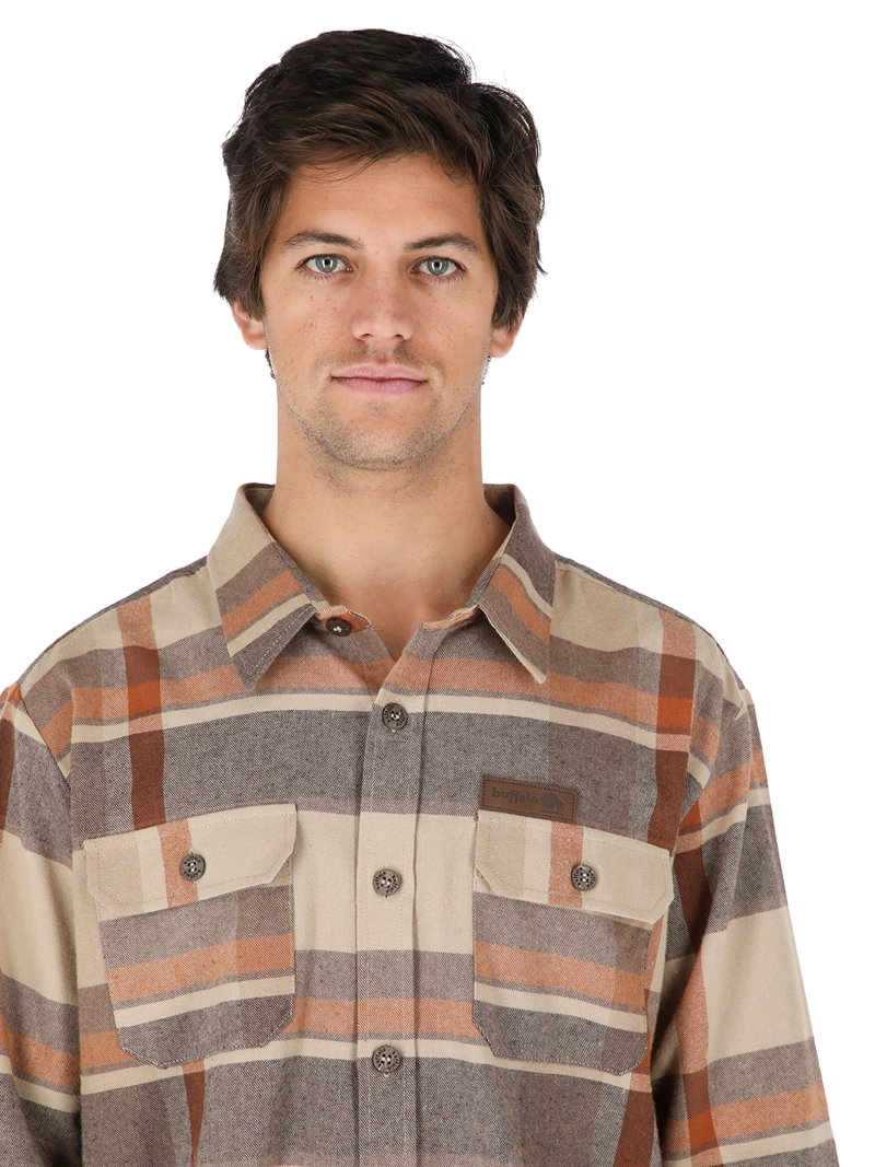 CAMISA CORTEZA CAFE HOMBRE BUFFALO - 4
