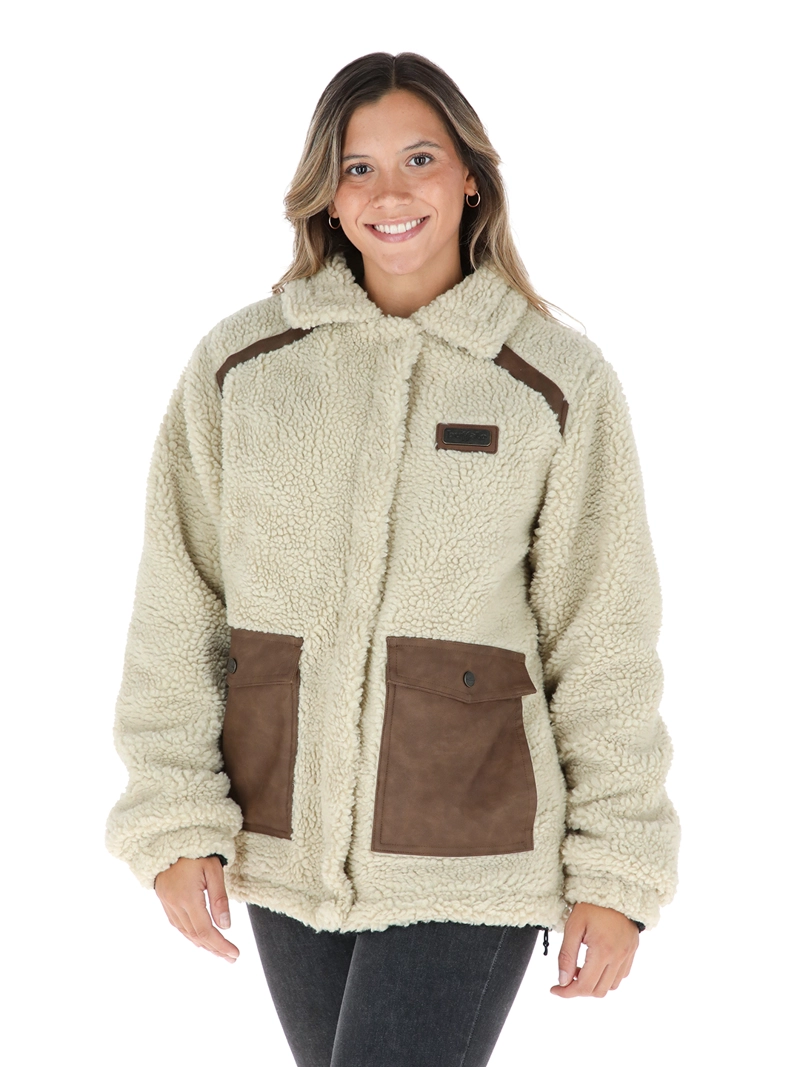CHAQUETA REVERSIBLE CHEPU BEIGE - NEGRO MUJER BUFFALO - 1