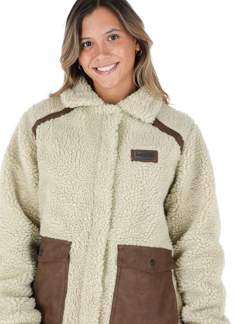 CHAQUETA REVERSIBLE CHEPU BEIGE - NEGRO MUJER BUFFALO - 4