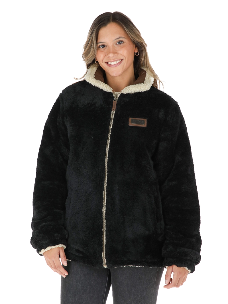 CHAQUETA REVERSIBLE CHEPU BEIGE - NEGRO MUJER BUFFALO - 5