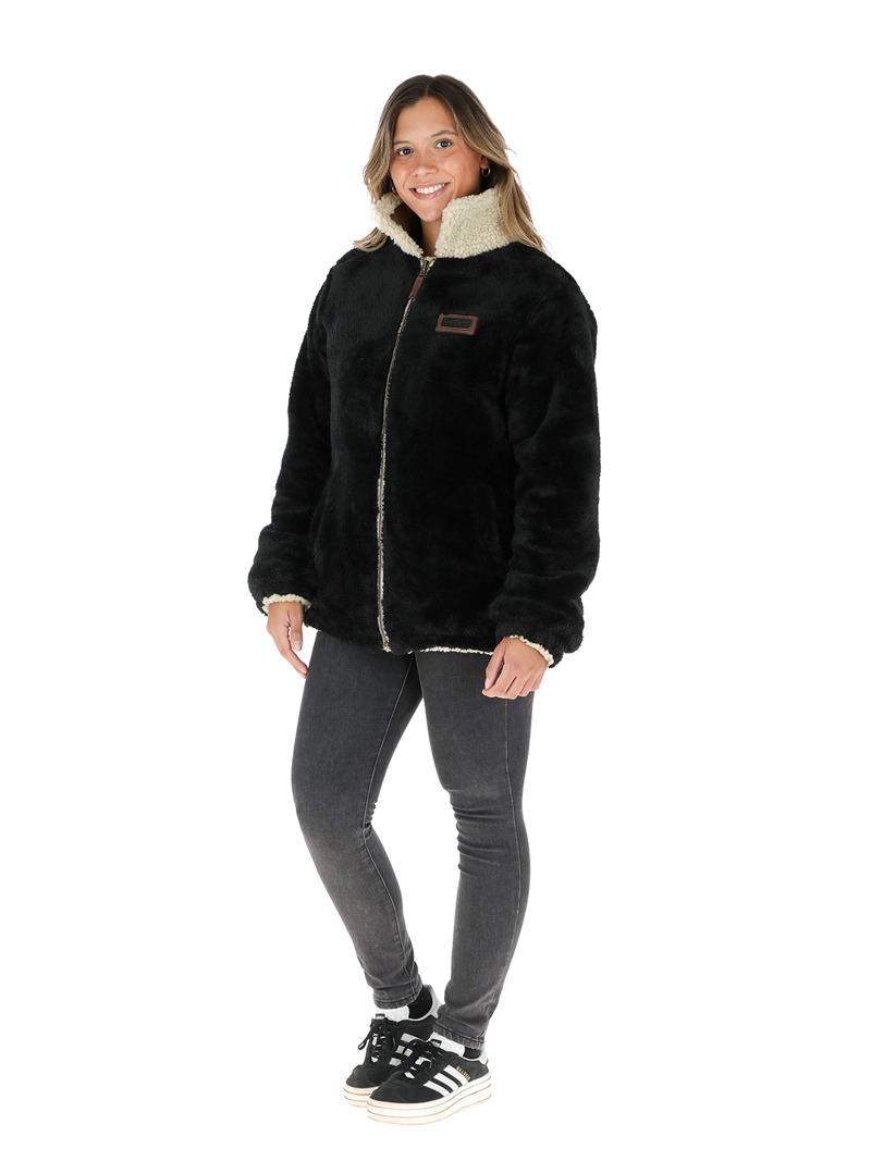 CHAQUETA REVERSIBLE CHEPU BEIGE - NEGRO MUJER BUFFALO - 6