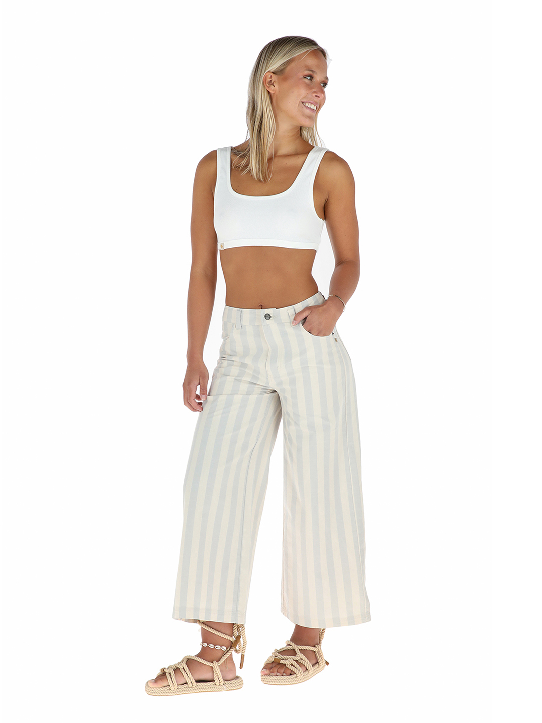 PANTALON ALGODÓN MUJER BUFFALO BEIGE LUZAR - 2