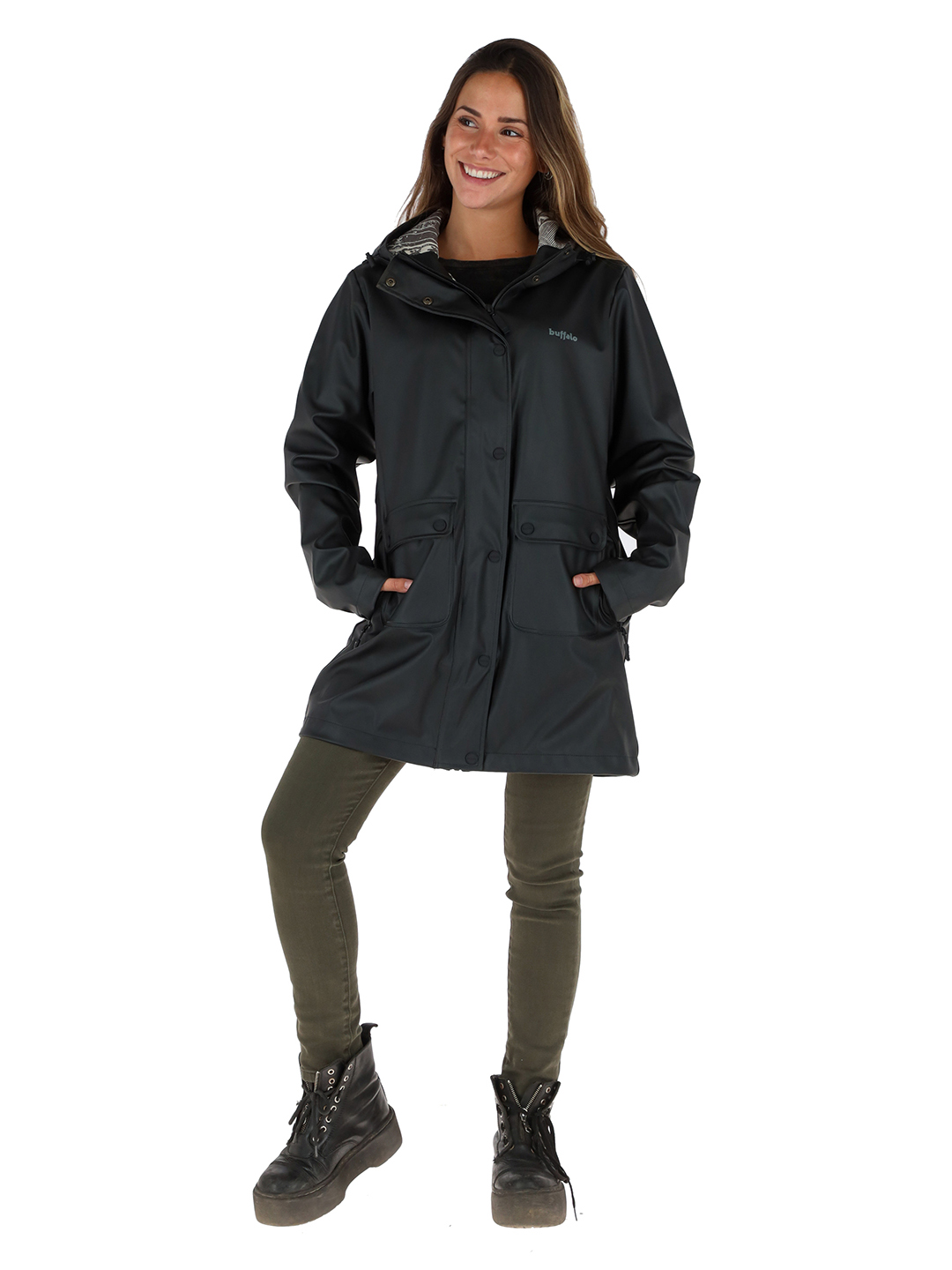 IMPERMEABLE RAINCOAT MUJER EN COLOR NEGRO BUFFALO - 2