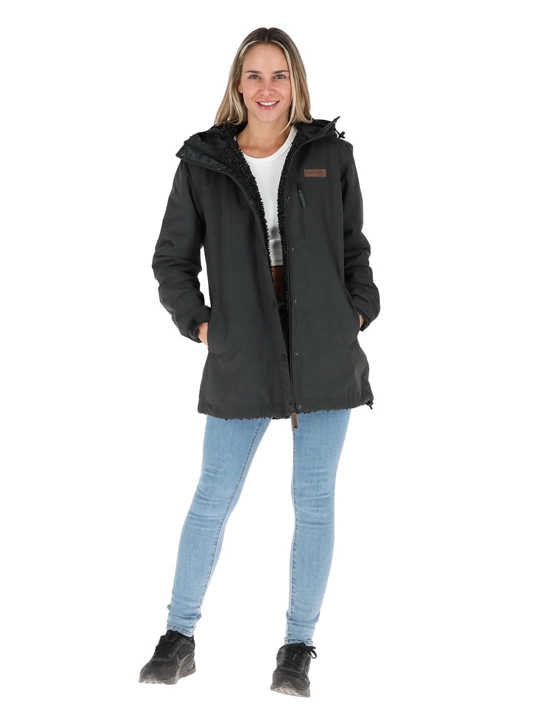 PARKA IMPERMEABLE REVERSIBLE CAMALEON MUJER EN COLOR NEGRO BUFFALO - 2