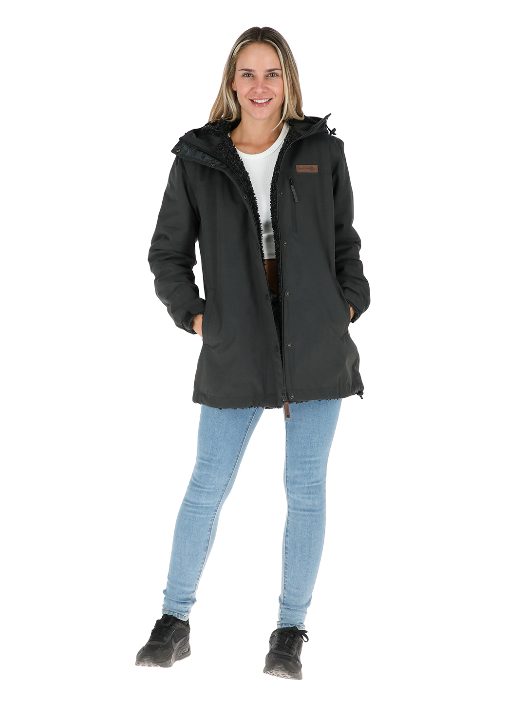 PARKA IMPERMEABLE REVERSIBLE CAMALEON MUJER EN COLOR NEGRO BUFFALO - 2
