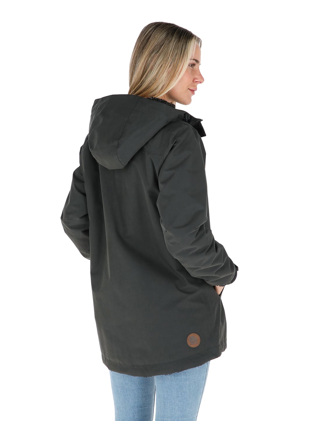 PARKA IMPERMEABLE REVERSIBLE CAMALEON MUJER EN COLOR NEGRO BUFFALO - 3