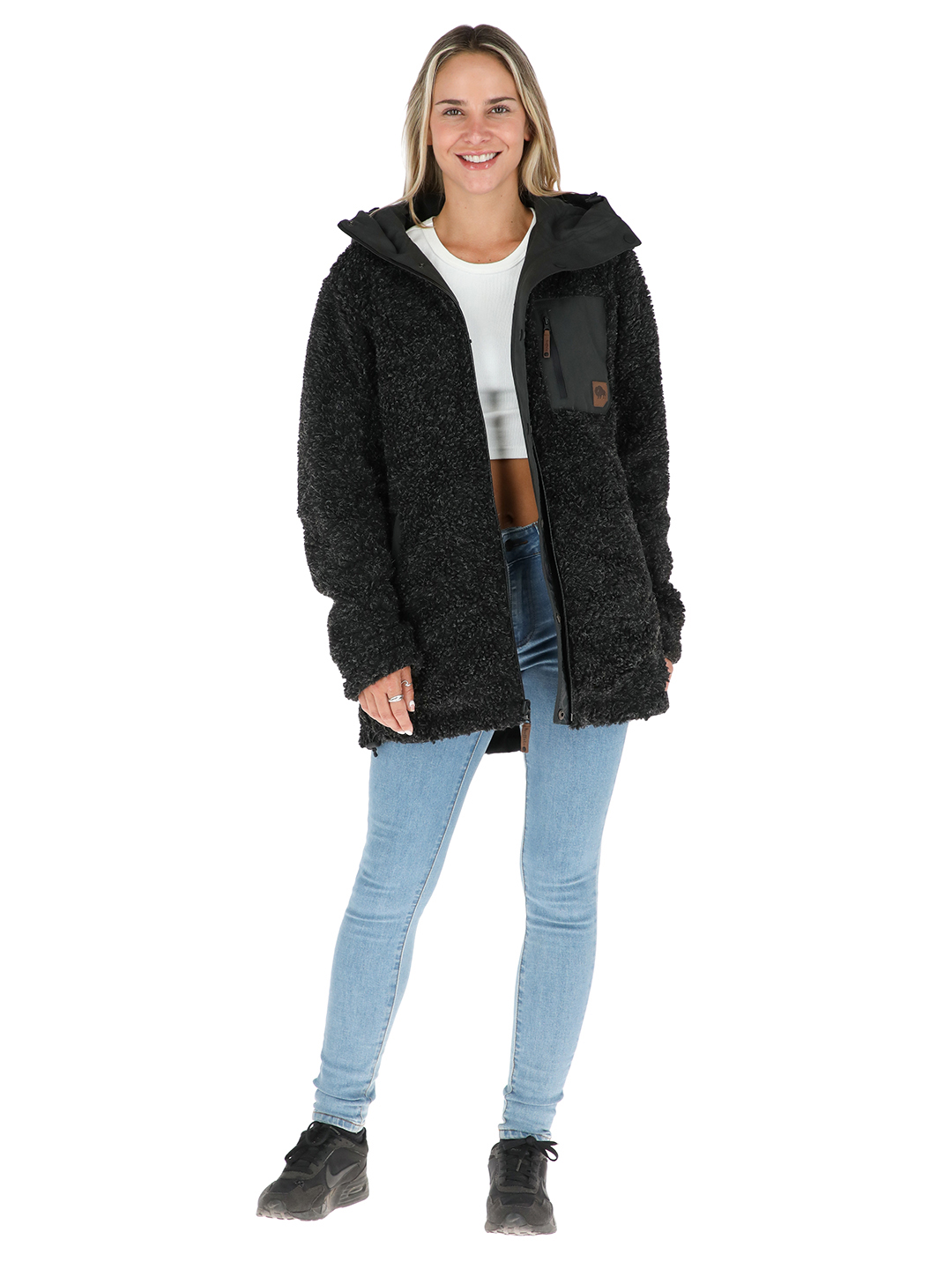 PARKA IMPERMEABLE REVERSIBLE CAMALEON MUJER EN COLOR NEGRO BUFFALO - 6