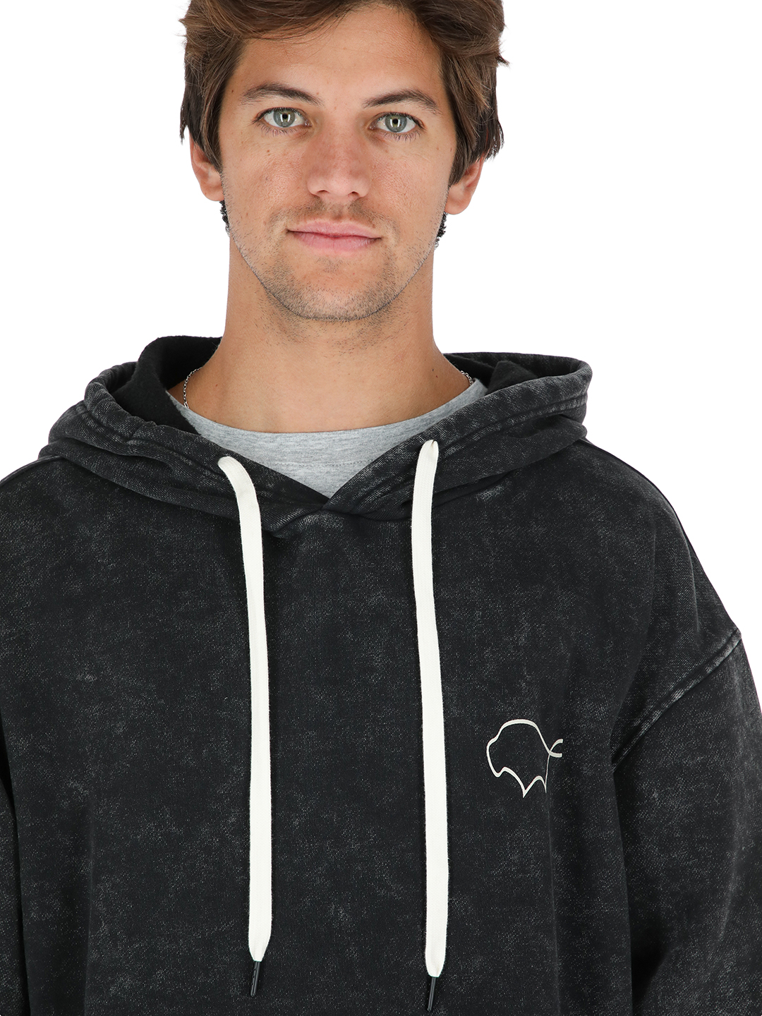 POLERON CANGURU HOMBRE EN COLOR NEGRO BUFFALO - 4