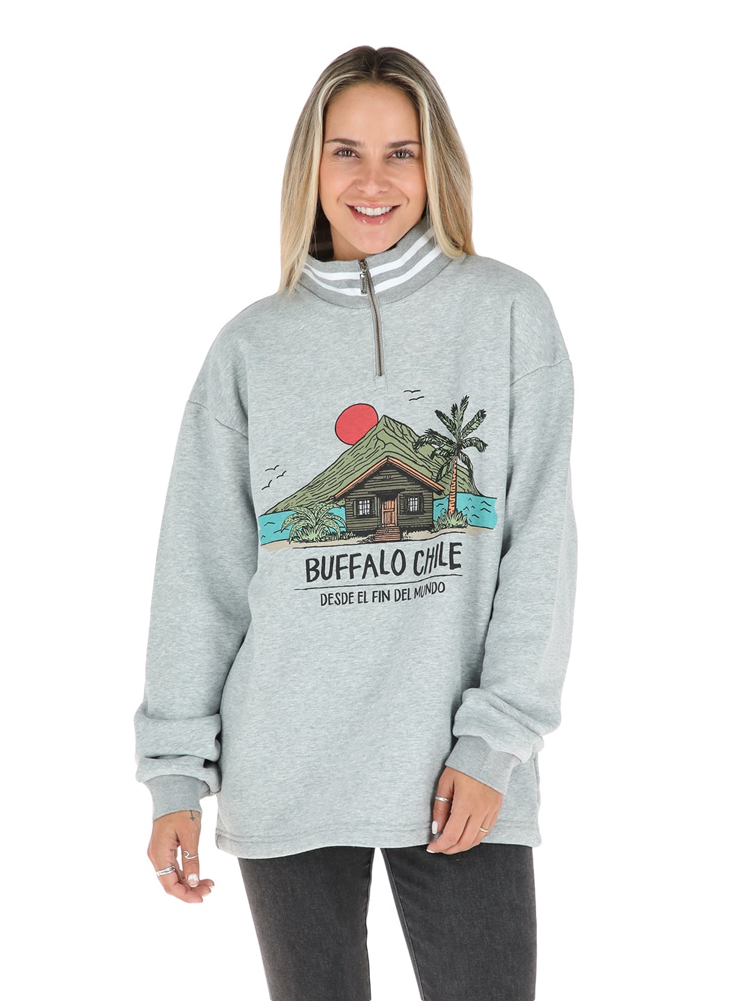 POLERON IGNEO MUJER GRIS BUFFALO - 1