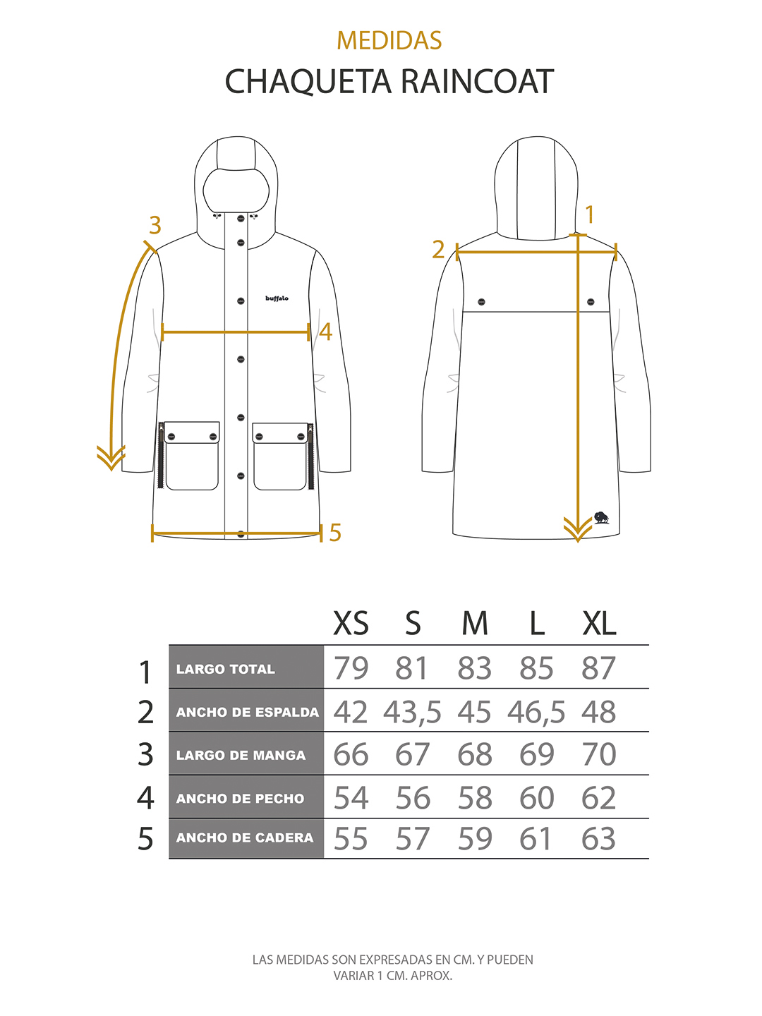 IMPERMEABLE RAINCOAT MUJER EN COLOR AMARILLO BUFFALO - 5