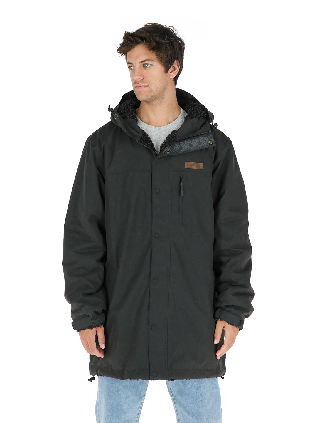 PARKA IMPERMEABLE REVERSIBLE CAMALEON HOMBRE EN COLOR NEGRO BUFFALO - 1