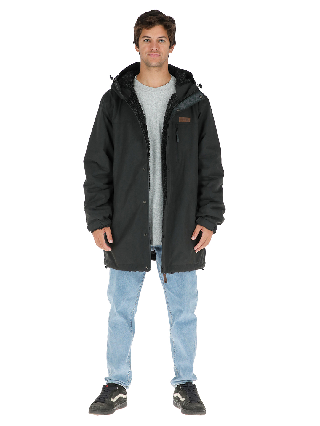 PARKA IMPERMEABLE REVERSIBLE CAMALEON HOMBRE EN COLOR NEGRO BUFFALO - 2