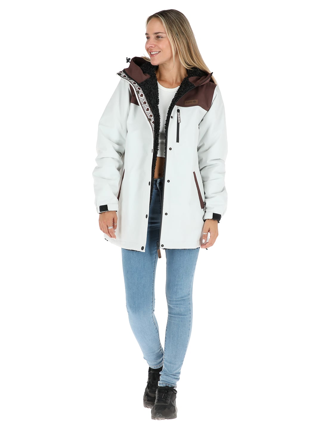 PARKA IMPERMEABLE REVERSIBLE CAMALEON MUJER CRUDO BUFFALO - 2