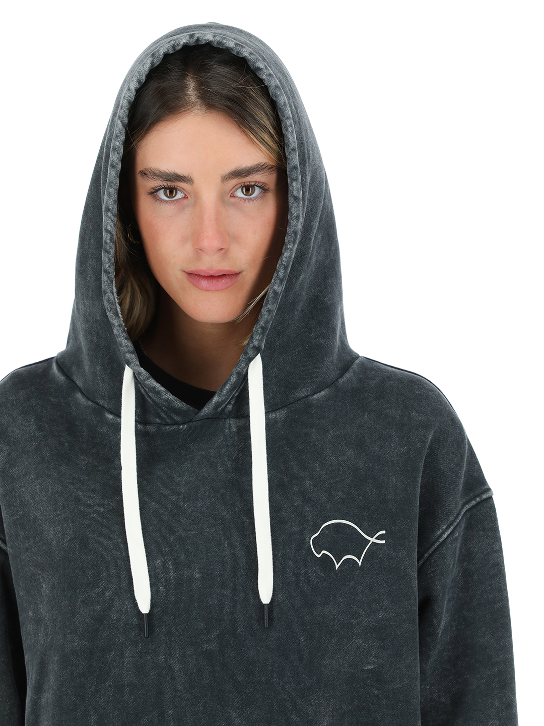POLERON CANGURU MUJER EN COLOR NEGRO BUFFALO - 4