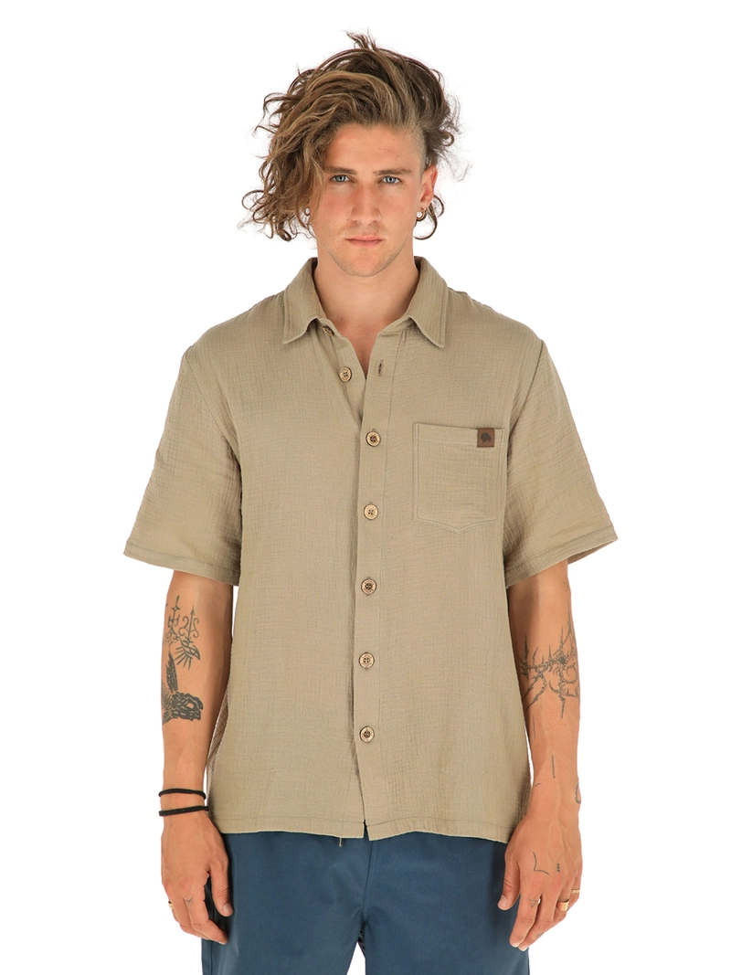 GUAYABERA CAQUI HOMBRE BUFFALO - 1