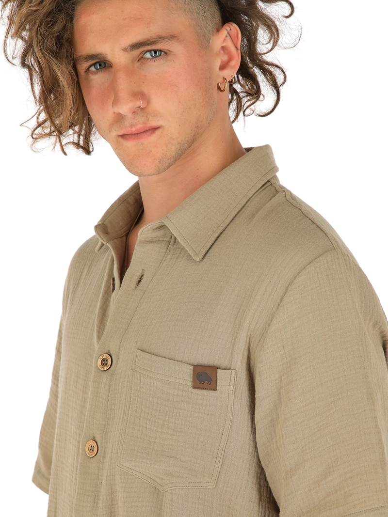 GUAYABERA CAQUI HOMBRE BUFFALO - 4