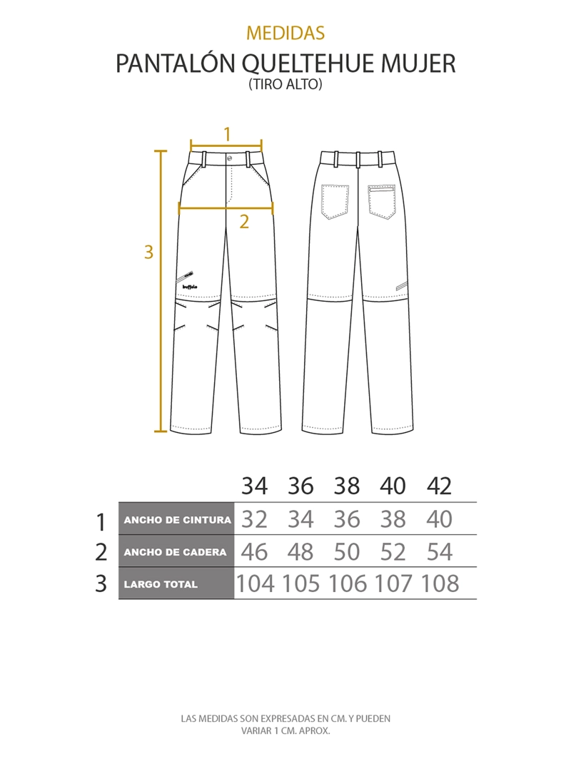 PANTALON DE TREKKING DESMONTABLE QUELTEHUE MUJER BUFFALO - 7