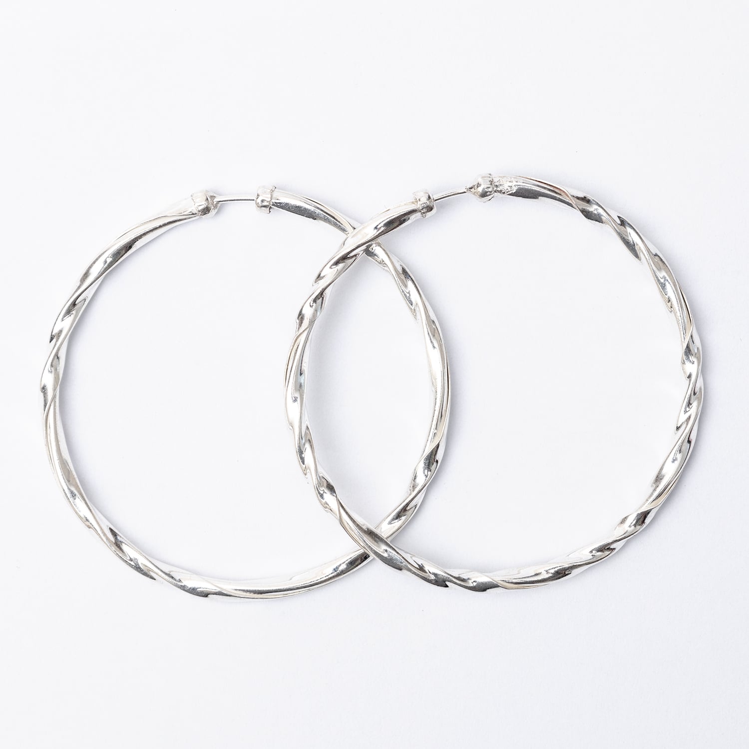 AROS LA GARZA MUJER PLATA ARGOLLA PERFILADAS GRANDE - 1