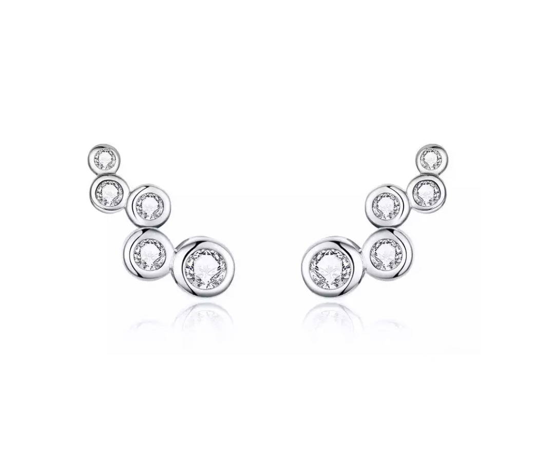 AROS LA GARZA PLATA MUJER CIRCONES BURBUJAS - 1