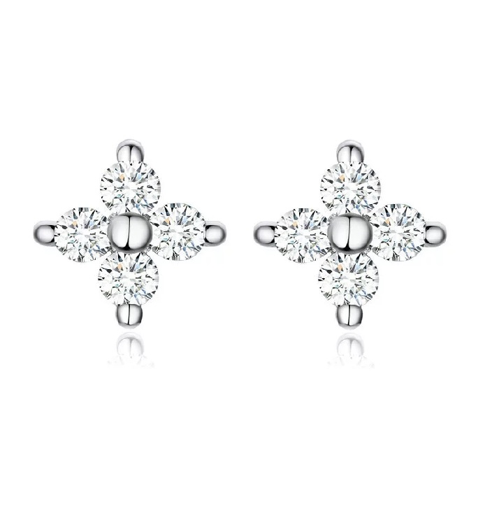 AROS LA GARZA PLATA MUJER ESTRELLITA - 1
