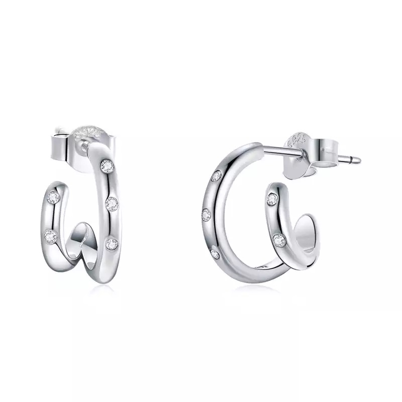 AROS LA GARZA PLATA MUJER DOBLE ARGOLLA ANTONIETTE - 1