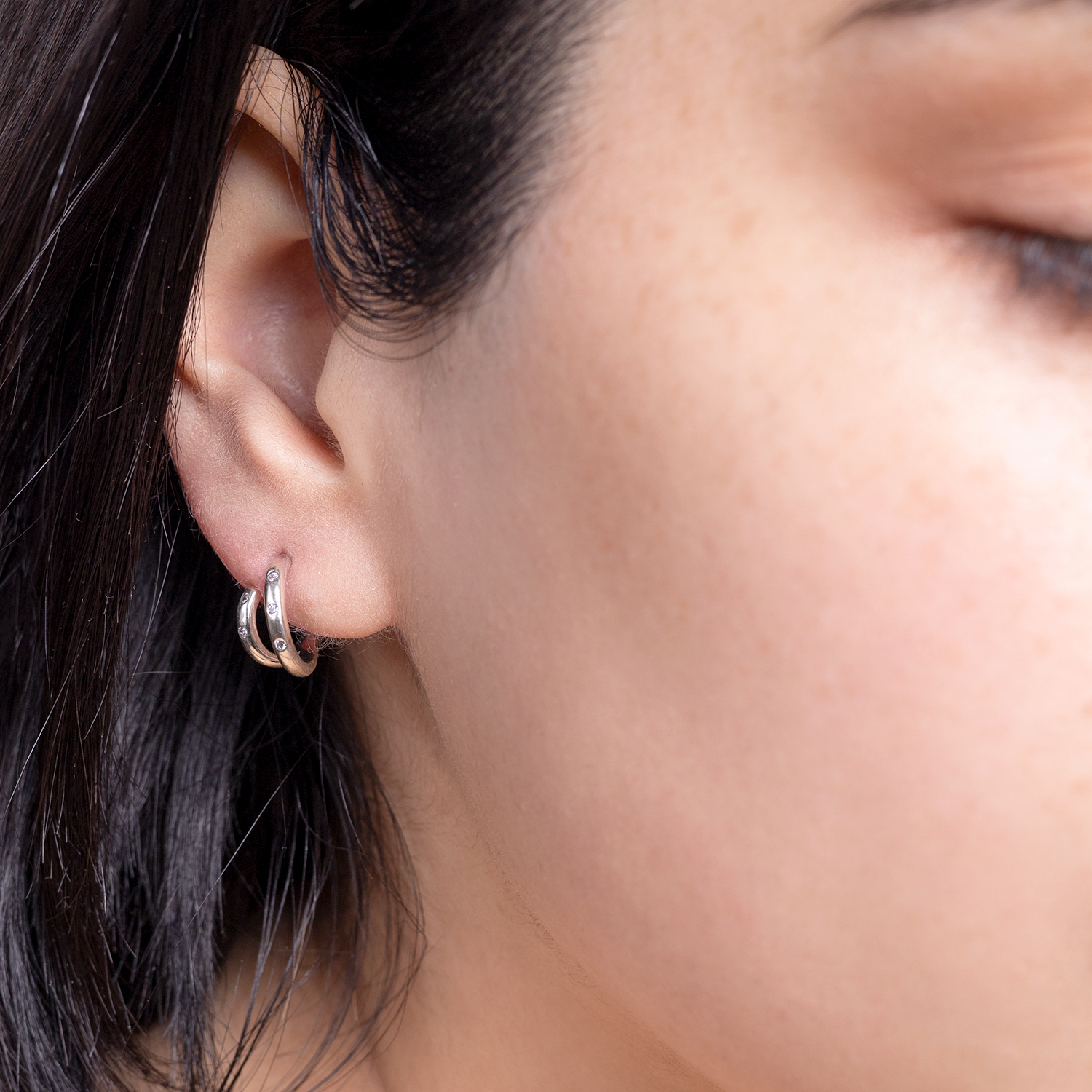 AROS LA GARZA PLATA MUJER DOBLE ARGOLLA ANTONIETTE - 2