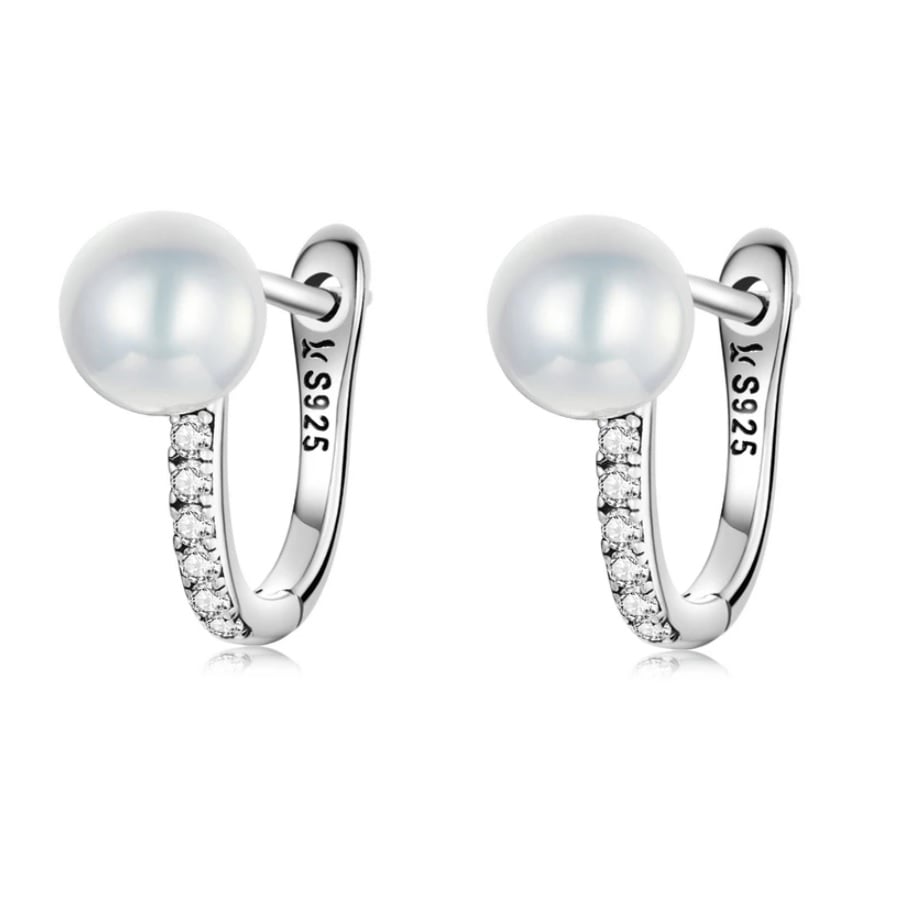 AROS PLATA MUJER PERLA CIRCONES - 1
