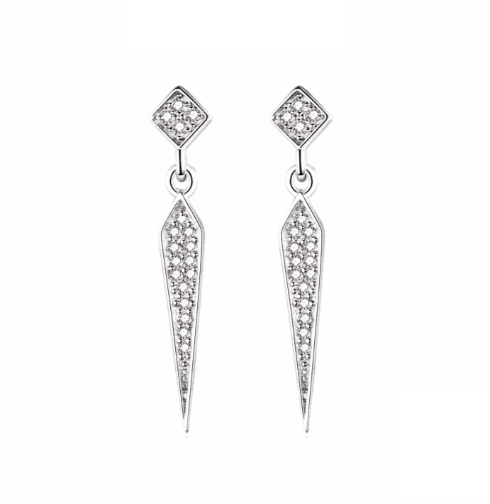 AROS LA GARZA PLATA MUJER LARGOS DROP CIRCONES - 1