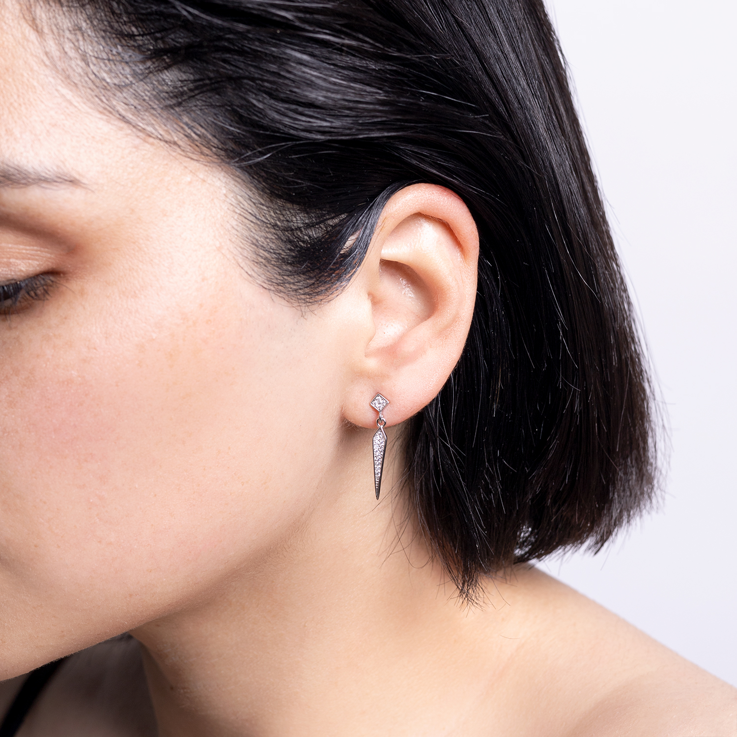 AROS LA GARZA PLATA MUJER LARGOS DROP CIRCONES - 2