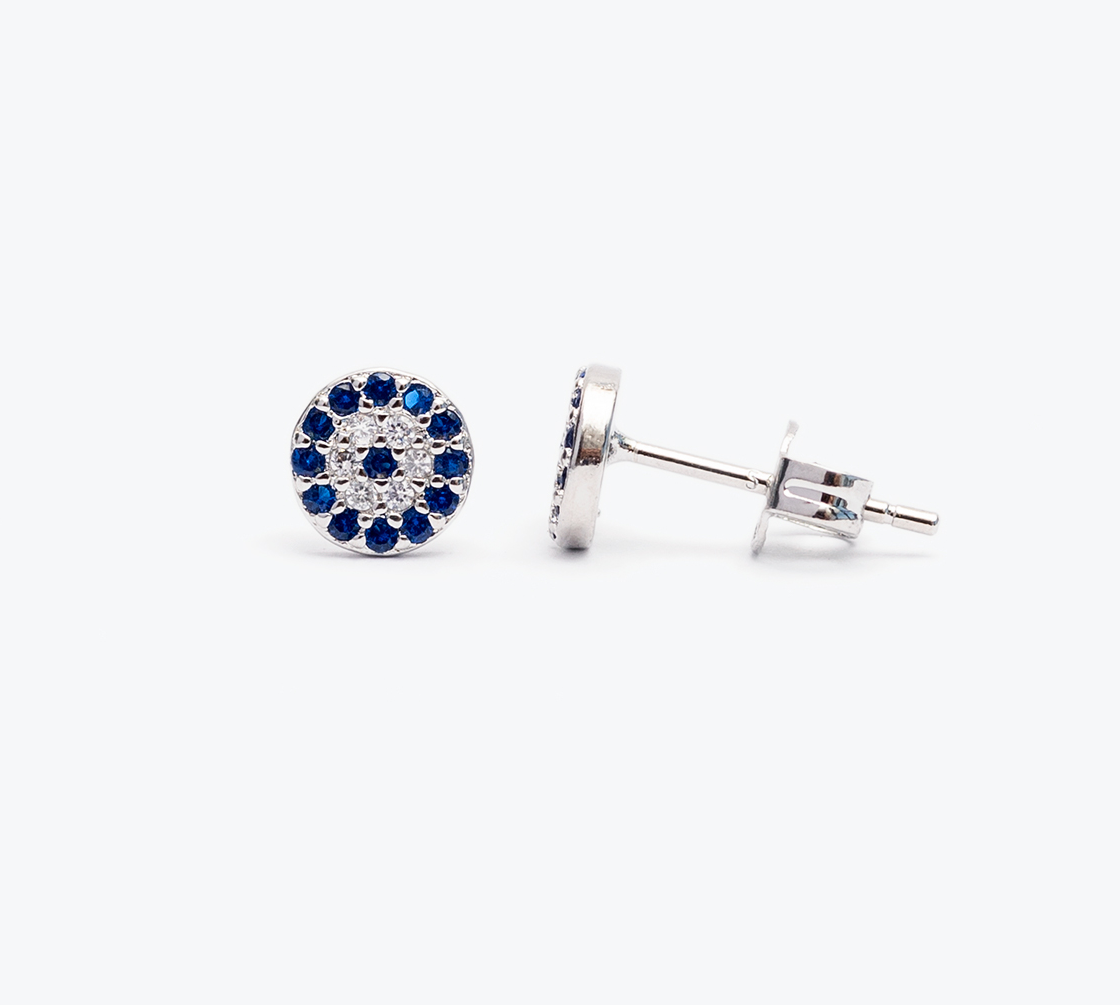 AROS LA GARZA PLATA MUJER OJO TURCO PROTECCION - 2