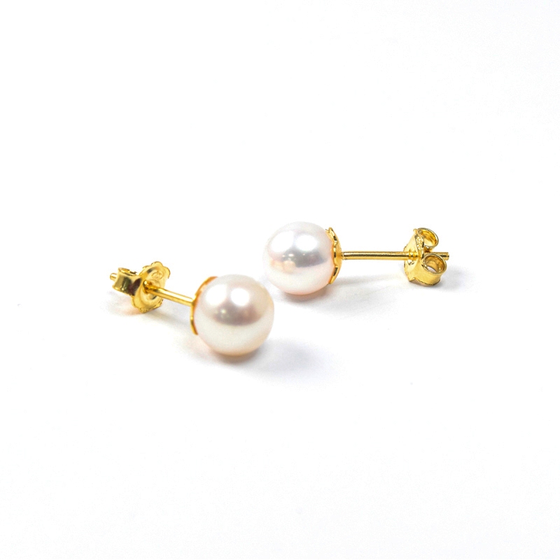 AROS LA GARZA MUJER ORO AMARILLO 18 KTS PERLA CULTIVADA BLANCA 6MM - 1