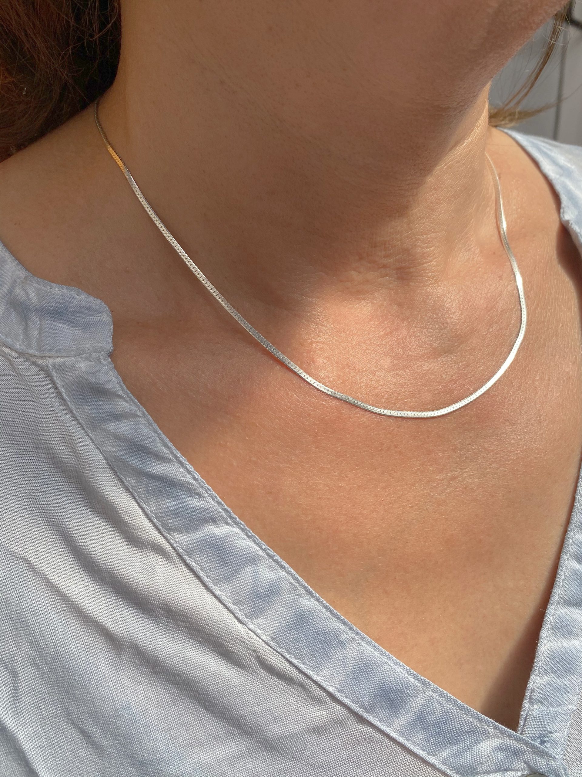 COLLAR LA GARZA PLATA MUJER CINTA ANGOSTA - 2